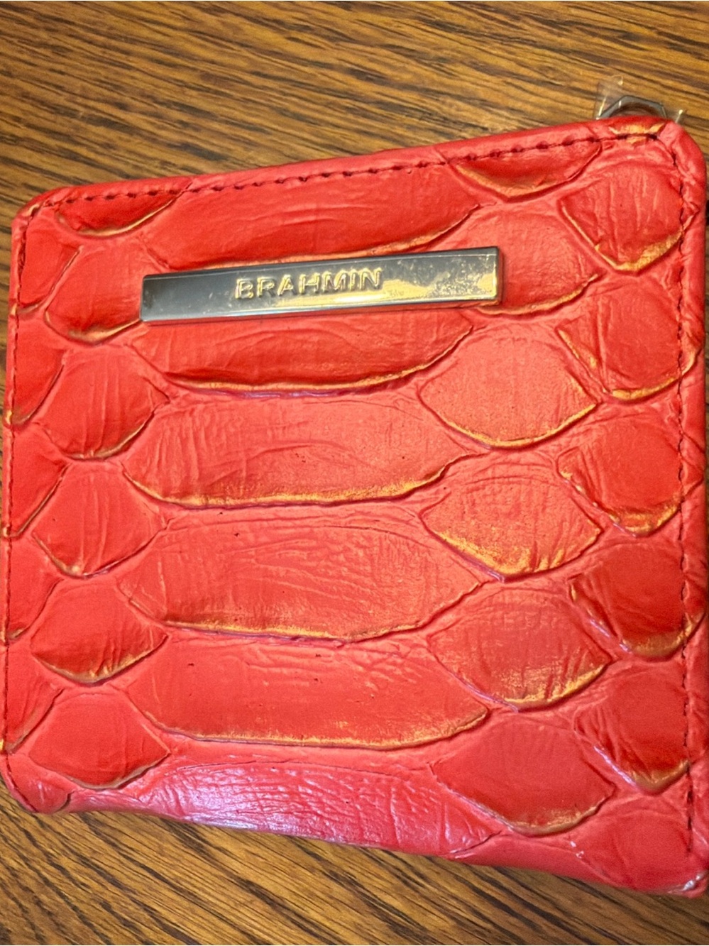 Brahmin Jane All Over Snake Embossed Croc-Pattern Leather Small Wallet